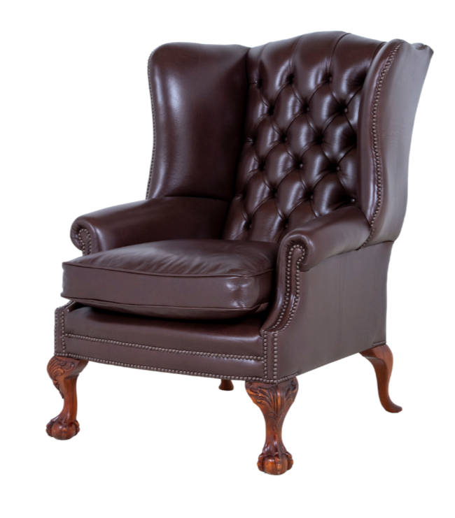 The Coleridge Wingchair in Chocolate Brown
