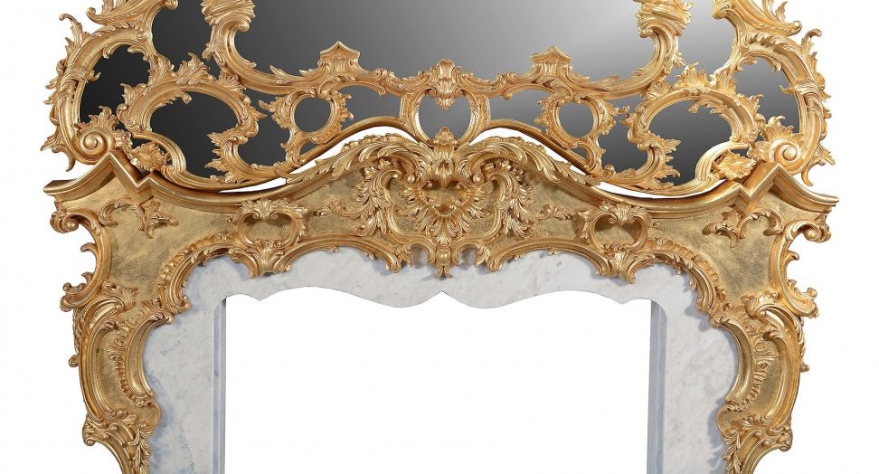 18th Century Rococo Giltwood Chimney & Mirror - Brights of Nettlebed