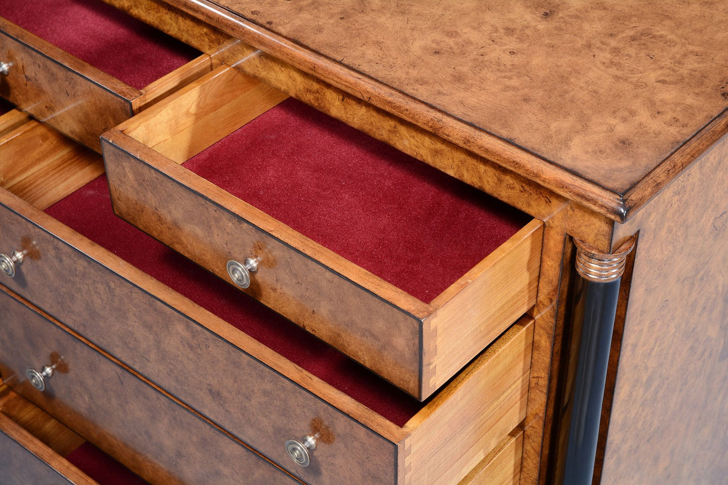 Burr Oak Empire Style Nine Drawer Dresser