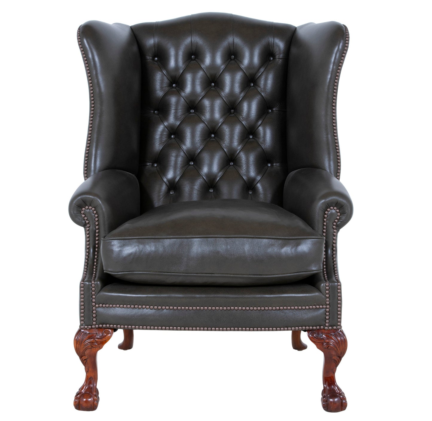 Coleridge Wingchair in Dark Olive Green | Brights of Nettlebed