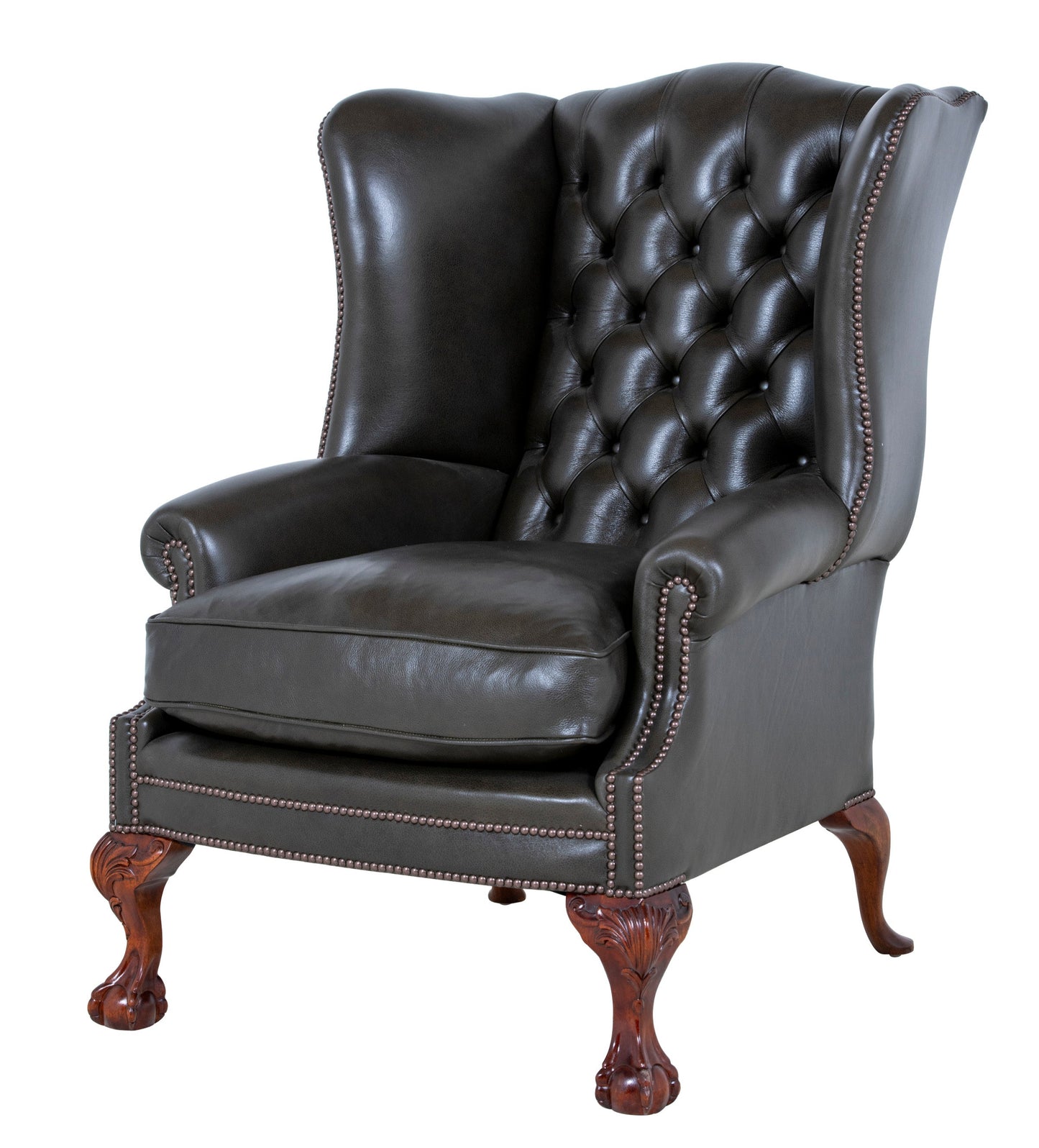 The Coleridge Wingchair in Dark Olive Green | Brights of Nettlebed