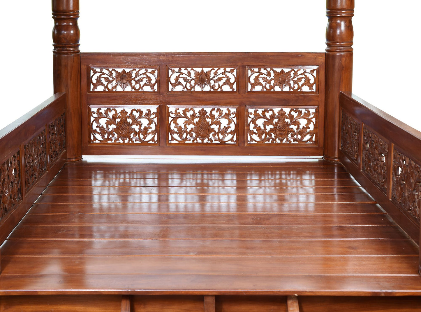 Hand Carved Japanese Pagoda in Stained Finish