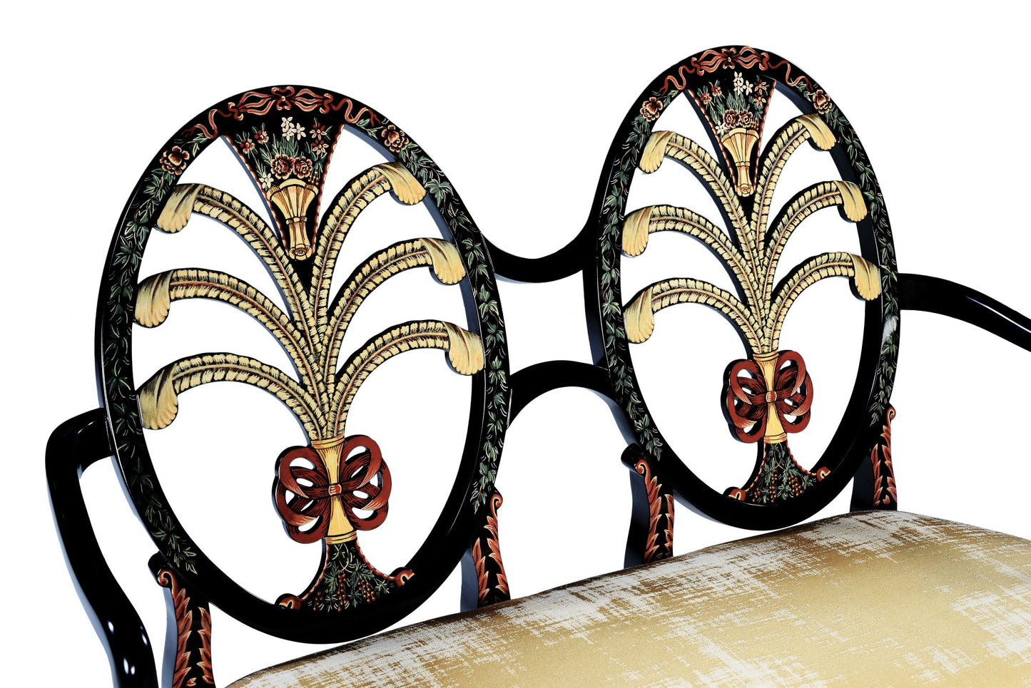 Two Seater Hepplewhite Oval Back Bench