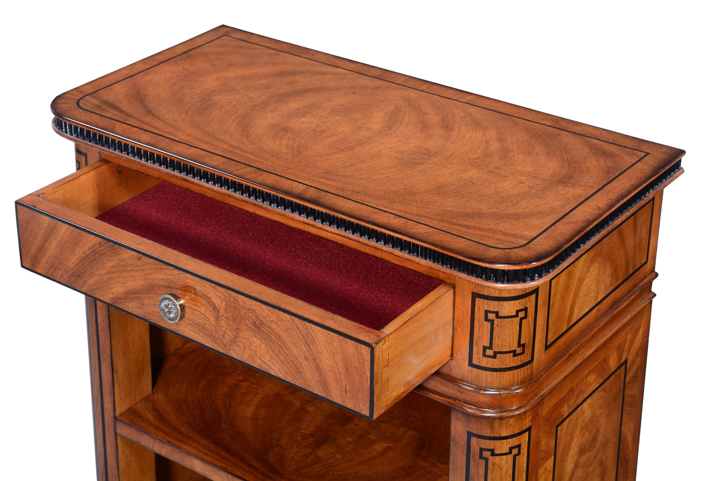 Thomas Hope Style Mahogany & Ebonised open bookcase - 24in