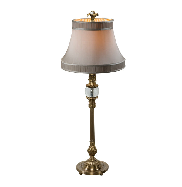A finely cast brass and glass table lamp - Brights of Nettlebed