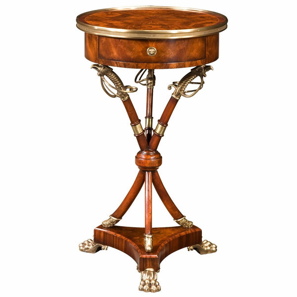 A mahogany lamp table with circular brass bound top - Brights of Nettlebed