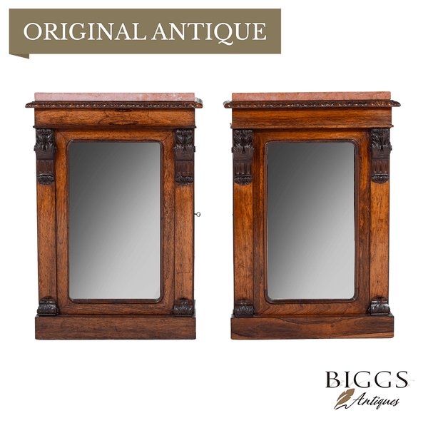 A Pair of Early Victorian Rosewood Side Cabinets - Brights of Nettlebed
