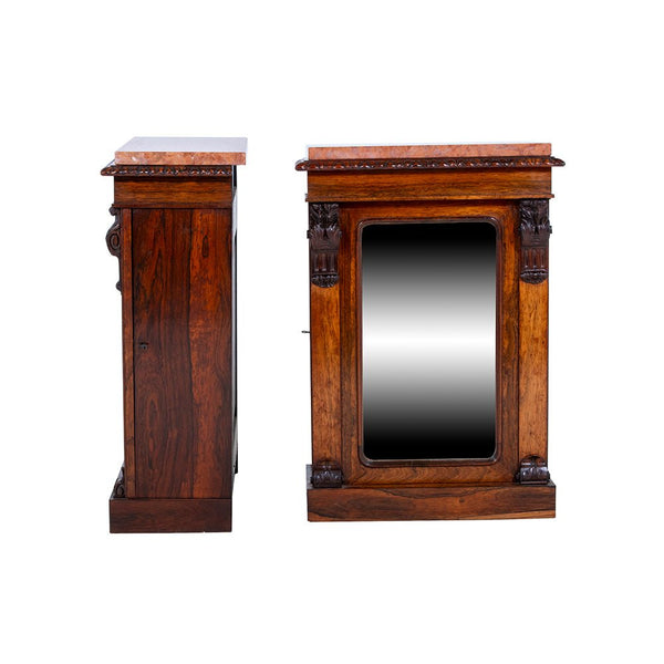 A Pair of Early Victorian Rosewood Side Cabinets - Brights of Nettlebed