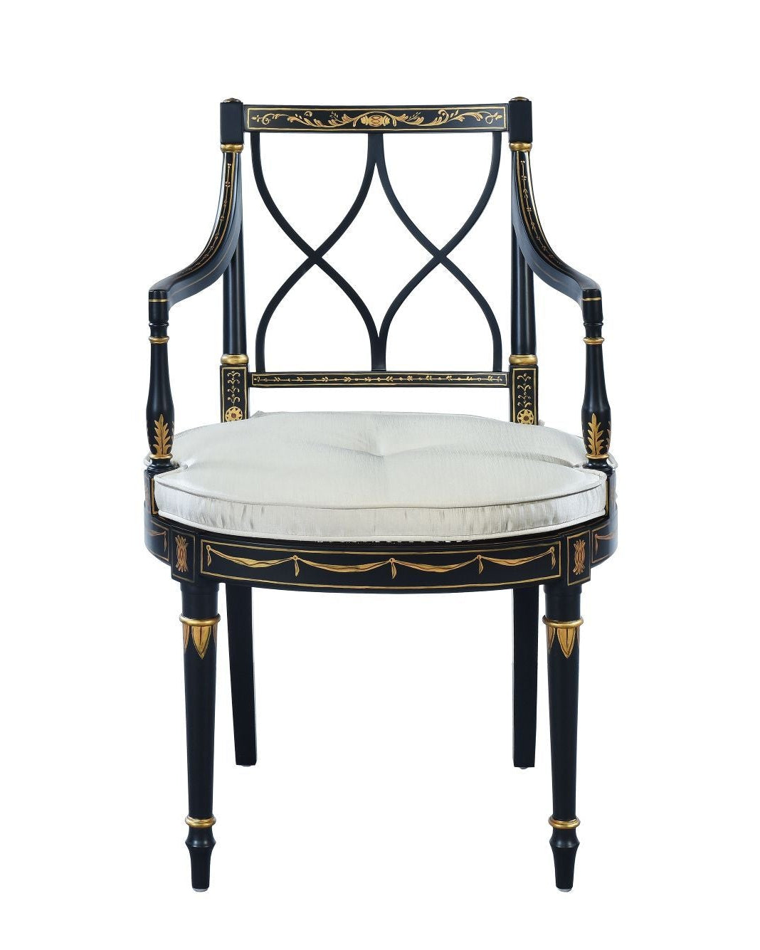 French Painted Carver Chair in Black