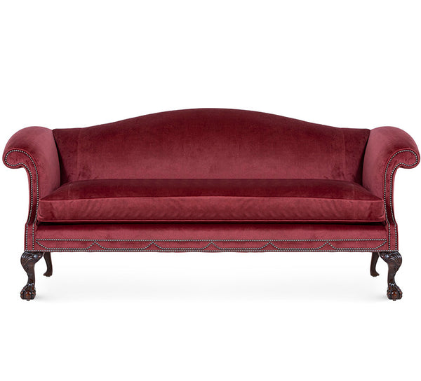 Red Traditional English Sofa