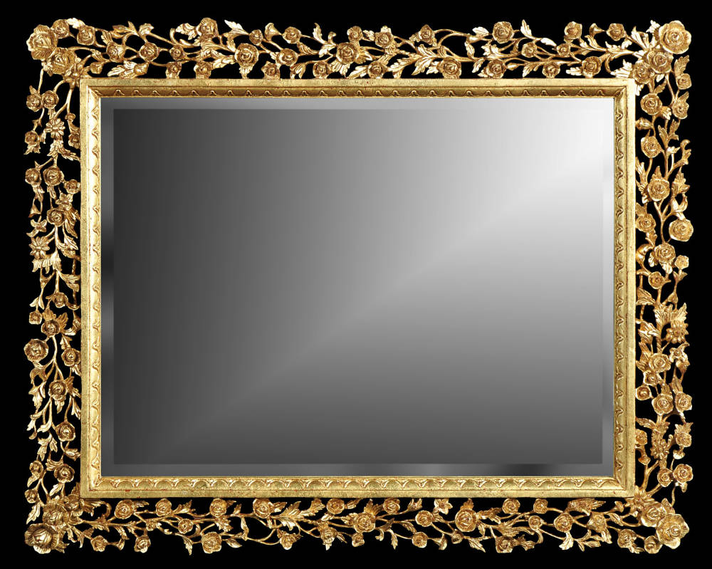 Rose Carved Mirror: Graceful Beauty