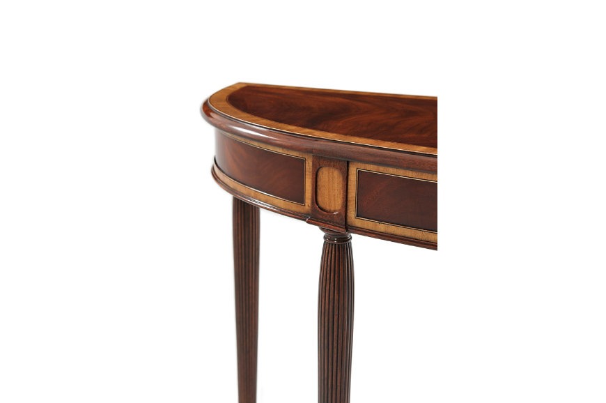 Mahogany Demilune Console: Classic Beauty