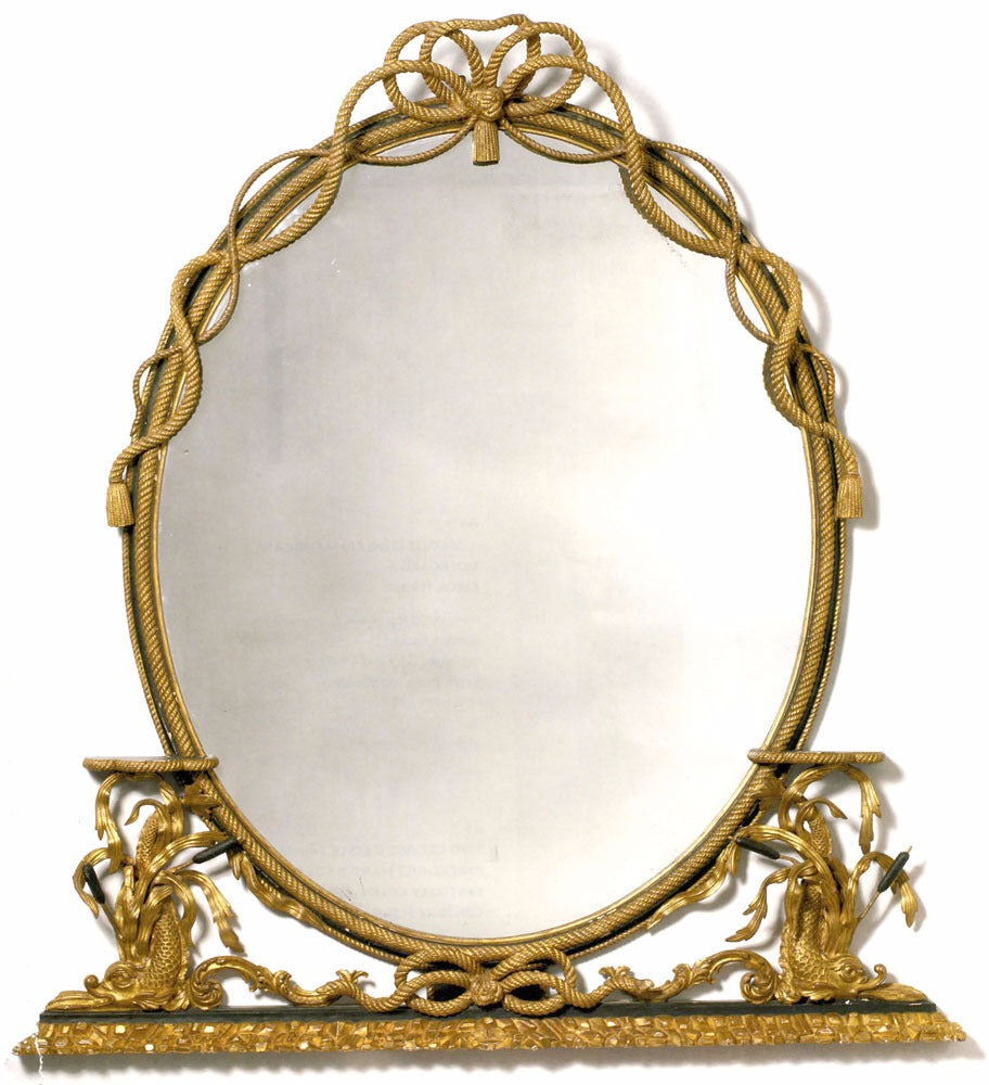 George III Style Water Gilded Mirror in Napoleonic Finish