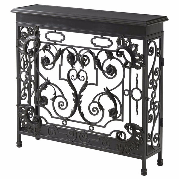 Wrought Iron & Brass Console