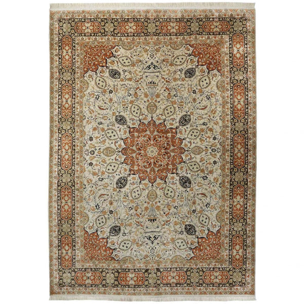 Ardabil Tabriz design 100% silk carpet