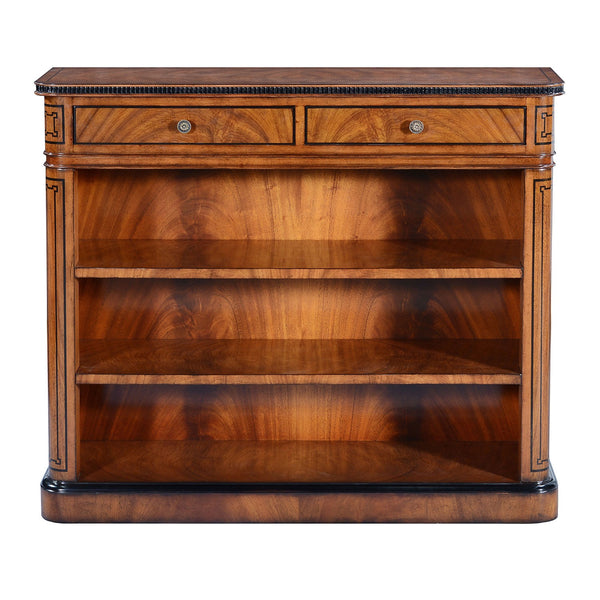 Thomas Hope style mahogany & ebonised open bookcase - 42in