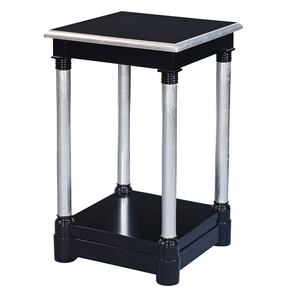 Tall Empire Style Side Table In Silver