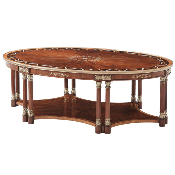 Mahogany Coffee Table with Mother of Pearl Inlay 