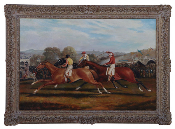 Down The Stretch horse race oil painting