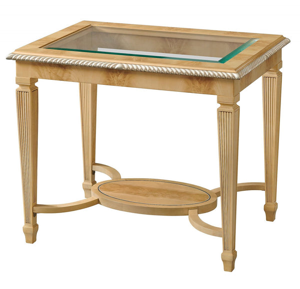 Sycamore Side Table with Glass Top