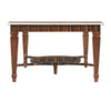 Neoclassical Ebony Coffee Table with Glass Top