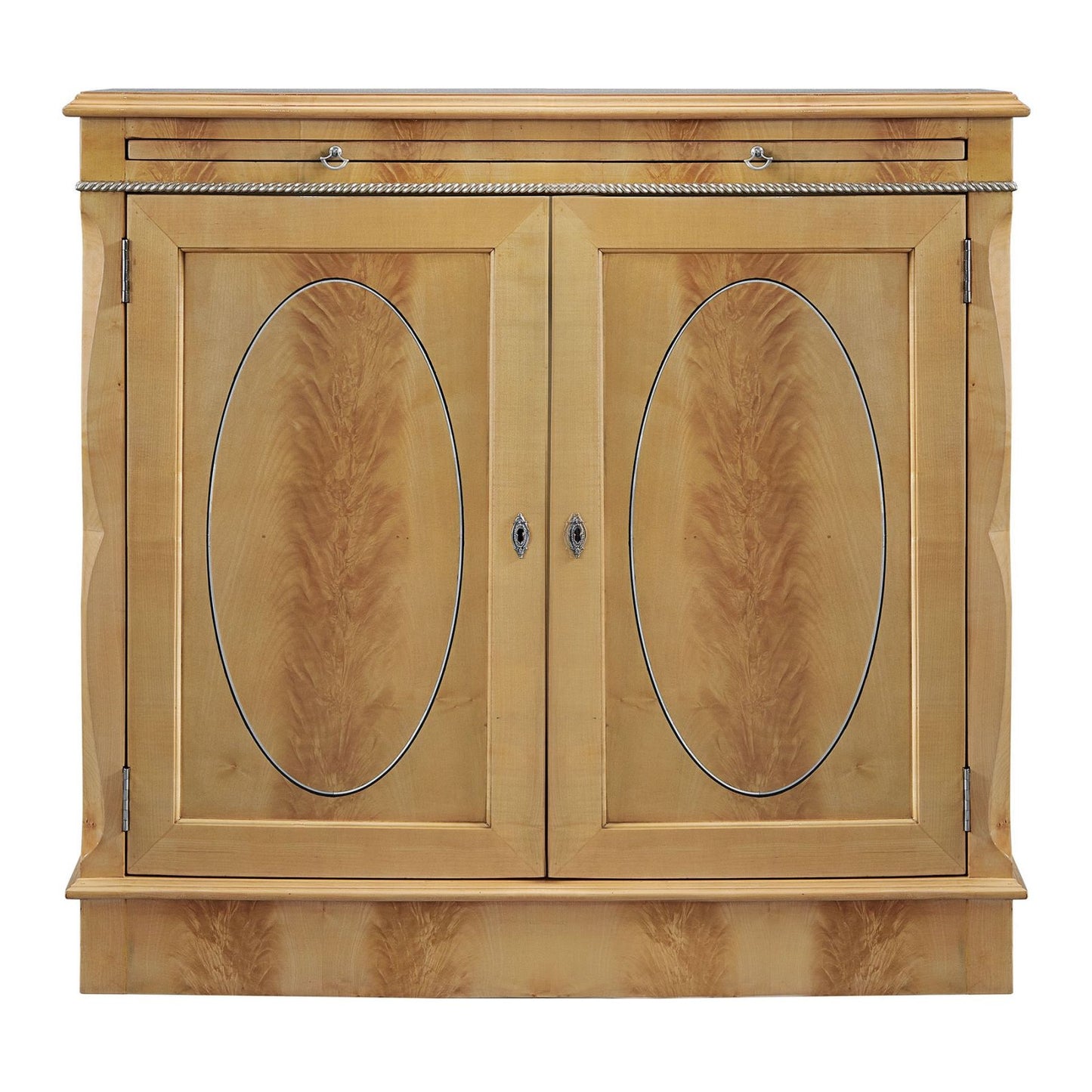 Bow Fronted Sycamore Side Cabinet