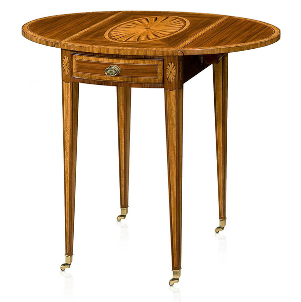 Rosewood and parquetry inlay Pembroke table