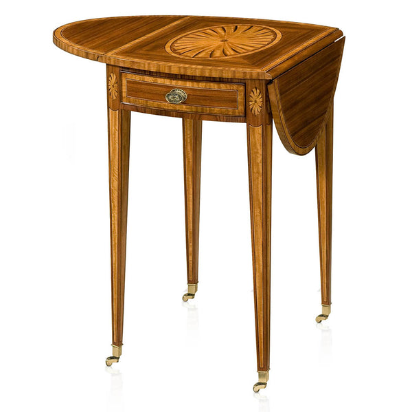 Rosewood and parquetry inlay Pembroke table