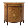 Marquetry inlaid demi lune side cabinet