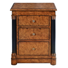 Empire Style Burr Oak with Ebony Bedside Table