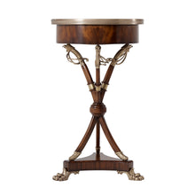 Circular Mahogany Lamp Table with Brass Bound Top
