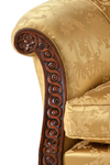 Pride sofa and chair set with feather seat cushions, in Gainsborough Country Garden Old Gold