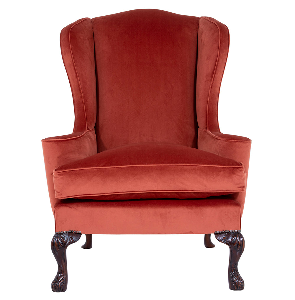 wingchair with acanthus legs