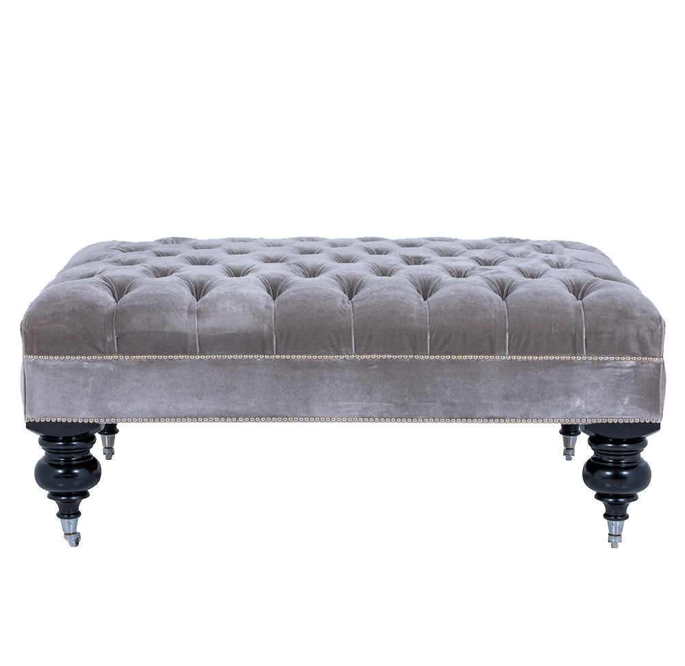 Large Buttoned Footstool