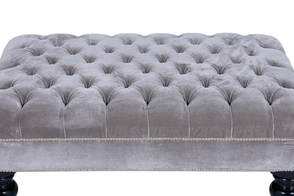 Large Buttoned Footstool