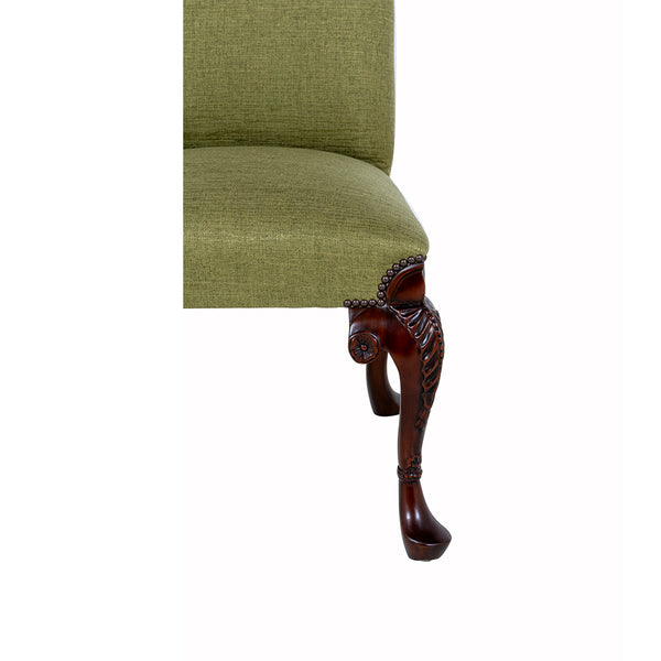 Aunties Georgian style dining chair in Luxurious green fabric