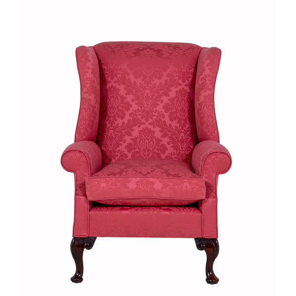 The Blandford Wingchair in Lymington Damask Rose