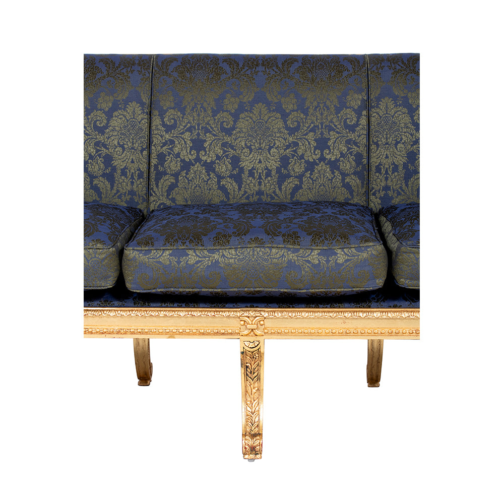 louis xvi xv xiv sofa french 19th century damask fabric