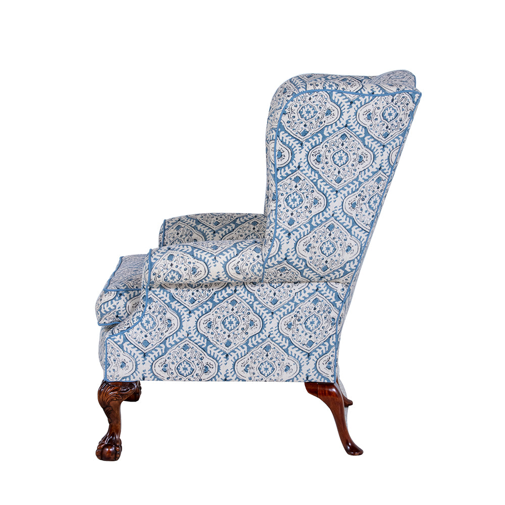 traditional upholstered wingchair