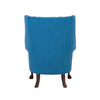 back of a blue wingbacked chair from brights of nettlebed