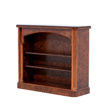 Open bookcase in burl walnut