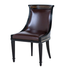 Ebonised Scoop Back Dining Chair In Crotch Sycamore