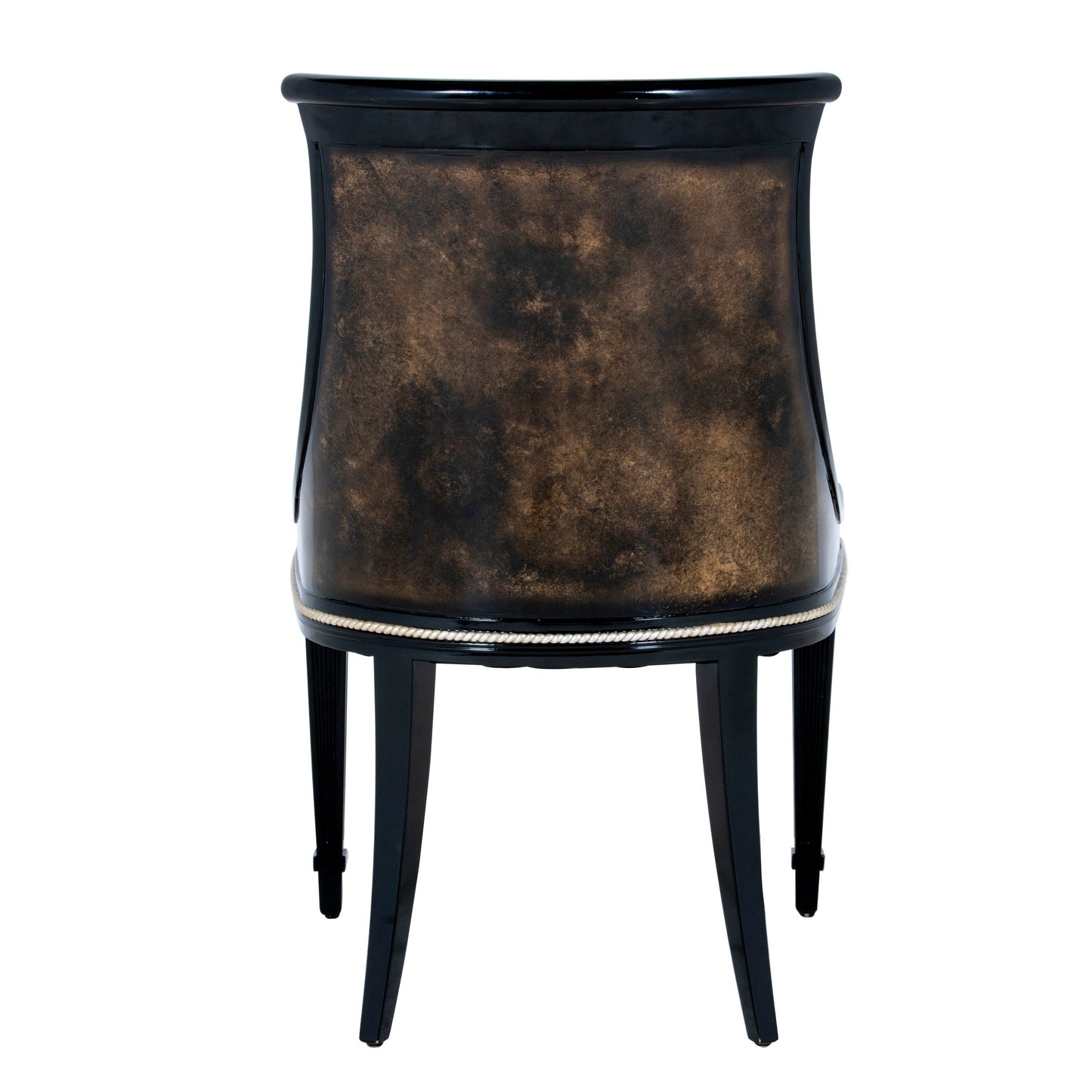 Ebonised Scoop Back Dining Chair In Crotch Sycamore