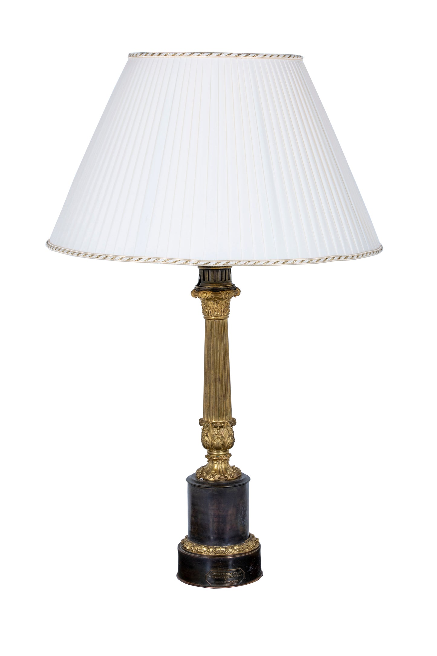Reeded Column Gas Lamp Converted To Electric