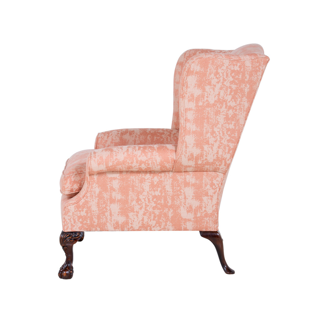 side of traditional english wingchair 