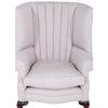 fluted chair in natural beige fabric