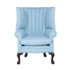 osbourne chair with fluting in a light blue fabric