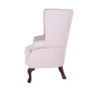 wingchair with fluted back in light pink fabric