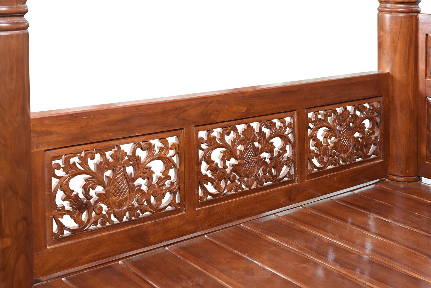 Hand Carved Japanese Pagoda in Stained Finish