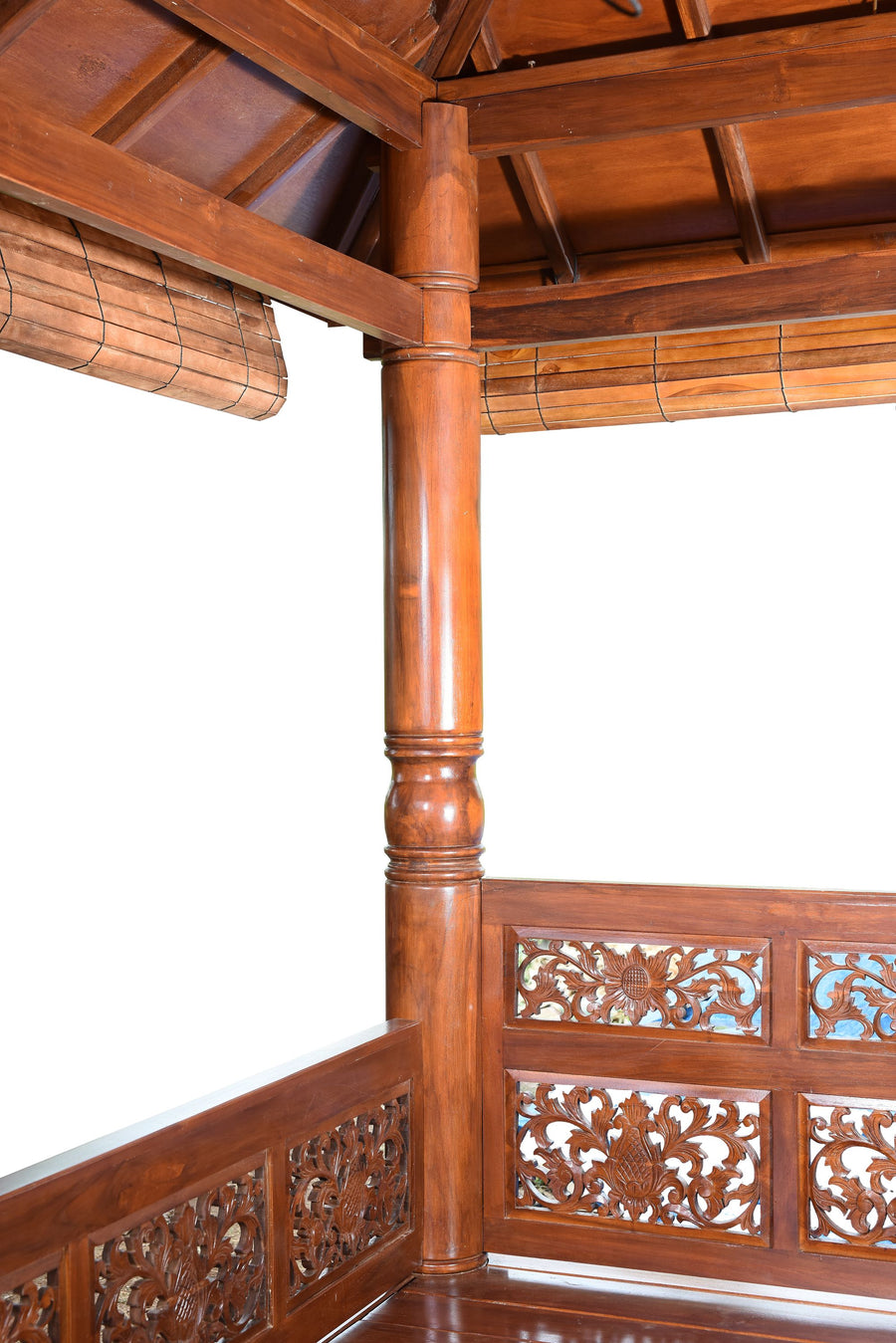 Hand Carved Japanese Pagoda in Stained Finish